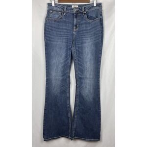 SHYANNE 31W 32.5L‎ Flare Jeans Embroidered Floral Stretch Boho Western Bootcut